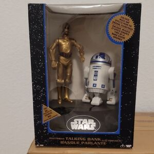 NIB Star Wars Lucasfilm 1995 C3PO & R2D2 Electronic Talking Bank